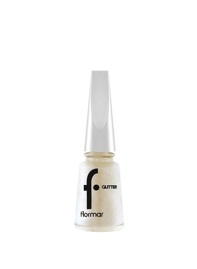 White Pearl Glitter Nail Enamel - Captivating Shine - Image 1