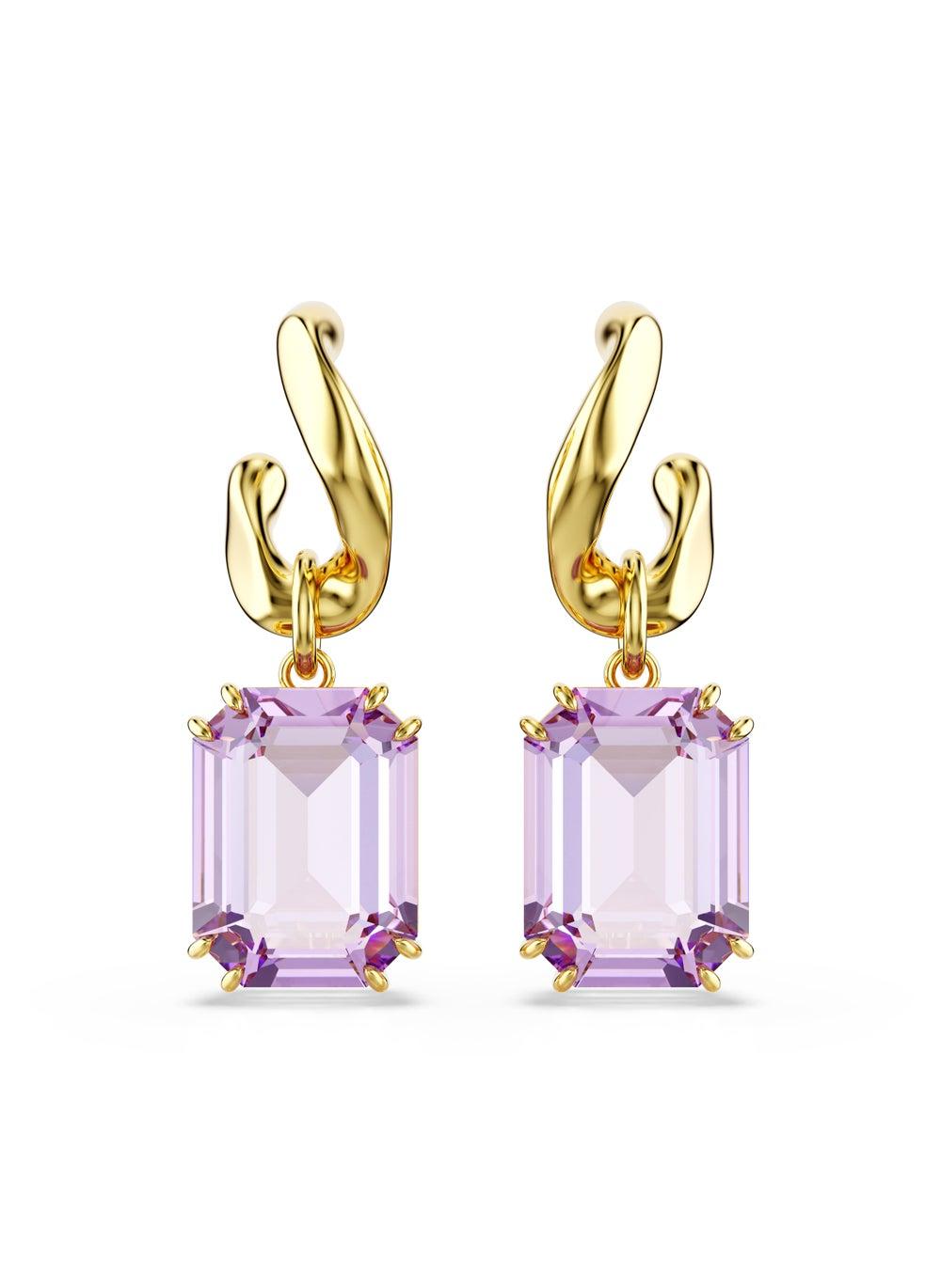 SWAROVSKI Millenia:Pe Purple Stud Earrings - Radiant & Opulent - Image 1