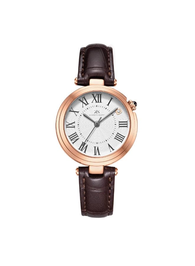 KENNETH SCOTT K24510-RLDW Elegant Rose Gold Analog Watch - 32mm - Image 1