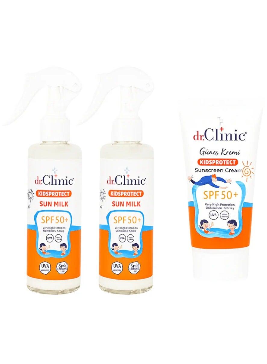 Dr. Clinic Kids Protect Sun Care Trio SPF 50+ Bundle - Image 1