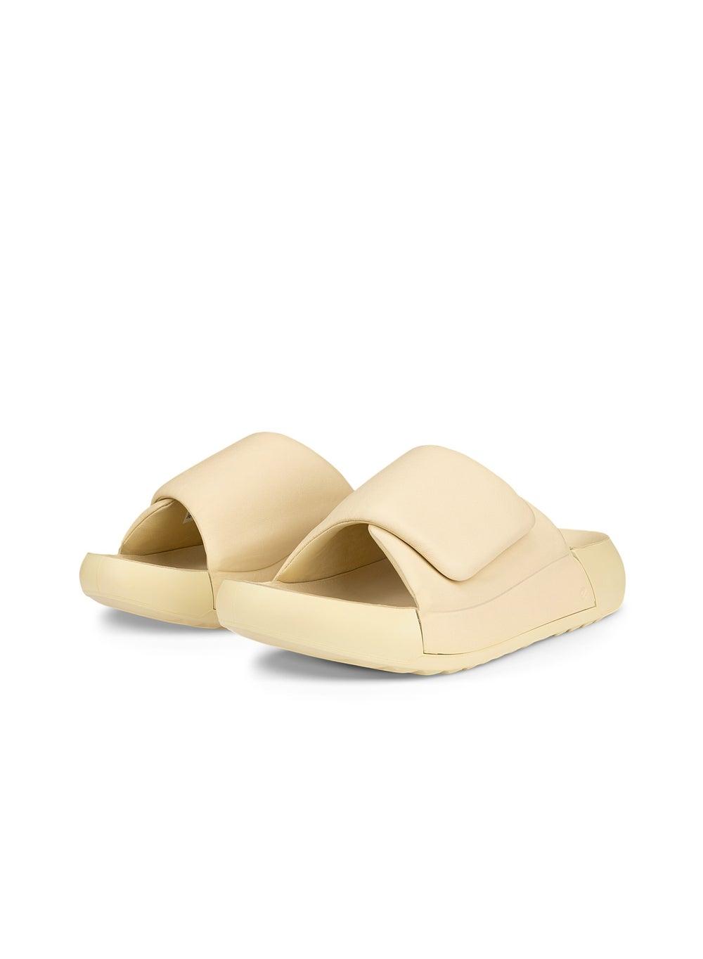ECCO Cozmo PF W Straw: Elegant Leather Slide Sandals - Image 1