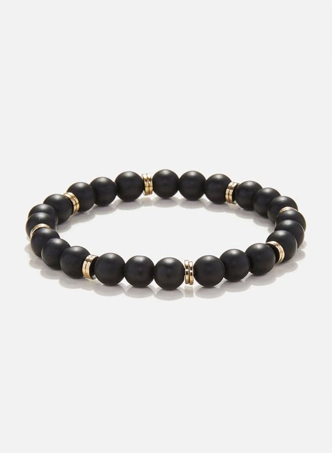 CHRYSOSTOMOS Black Onyx and Golden Hematite Men's Bracelet - Image 1