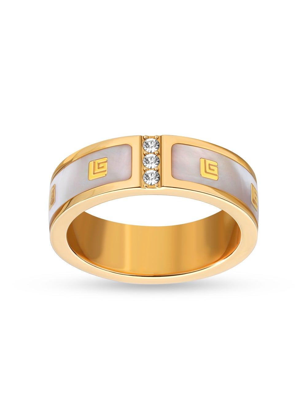 Guy Laroche Grace White MOP Gold-Plated Women's Ring - Image 1