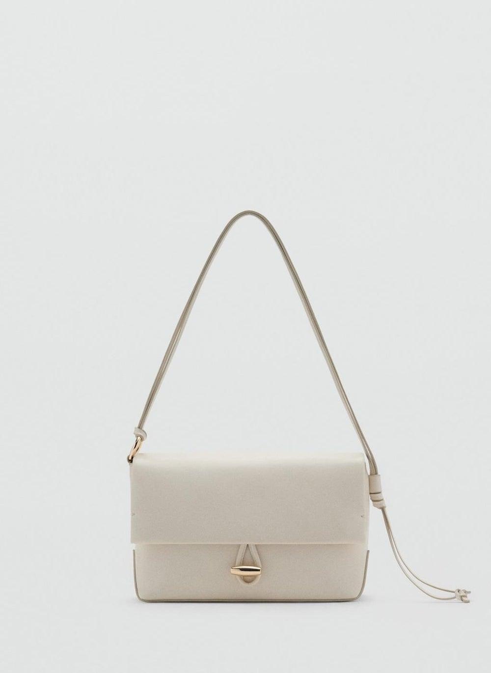 MANGO Chic Shoulder Bag with Jewel Button Strap - Image 1