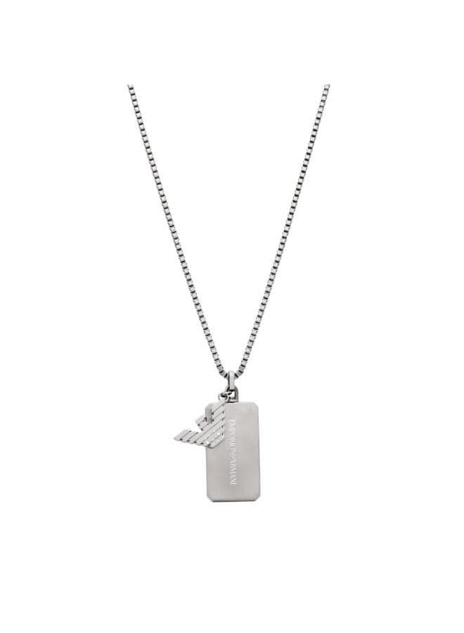 EMPORIO ARMANI Egs3167040 Sleek Silver Dog Tag Necklace - Image 1