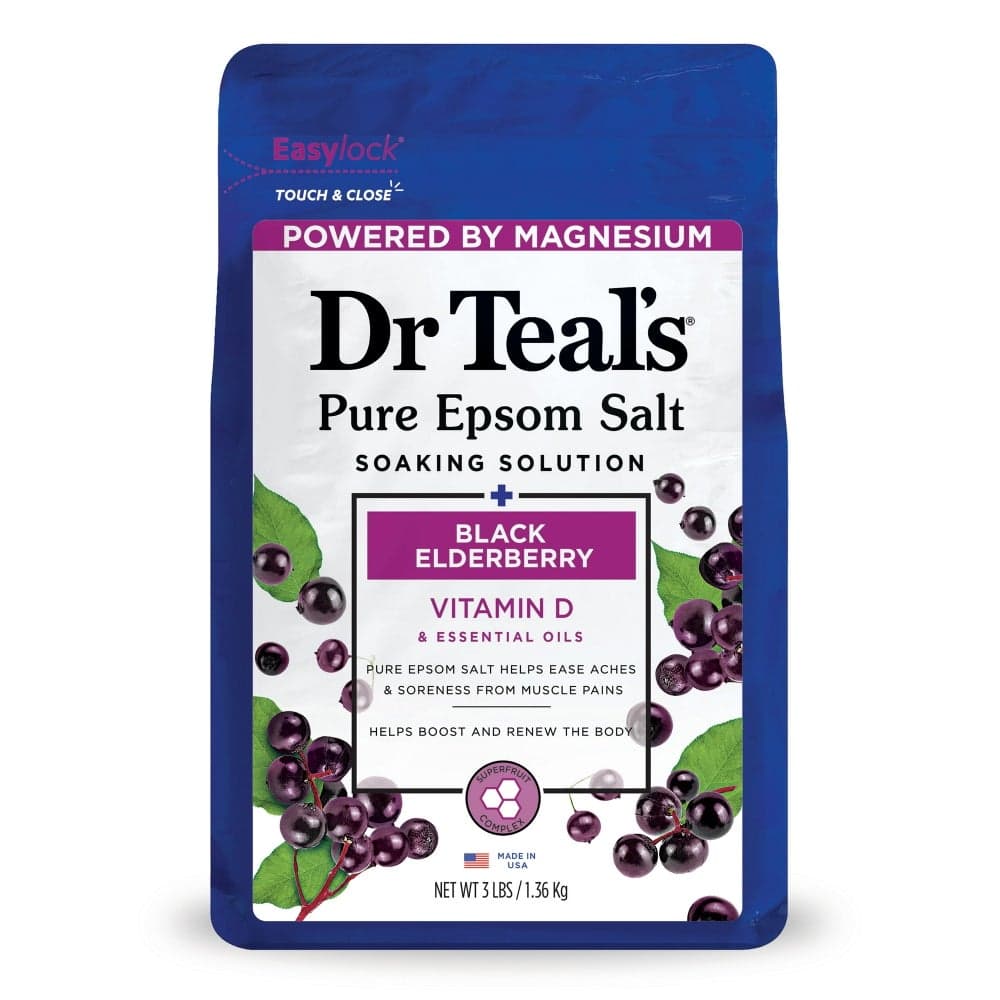 Dr Teal's Black Elderberry Epsom Bath Salt 1.36Kg - Luxurious Detox - Image 1
