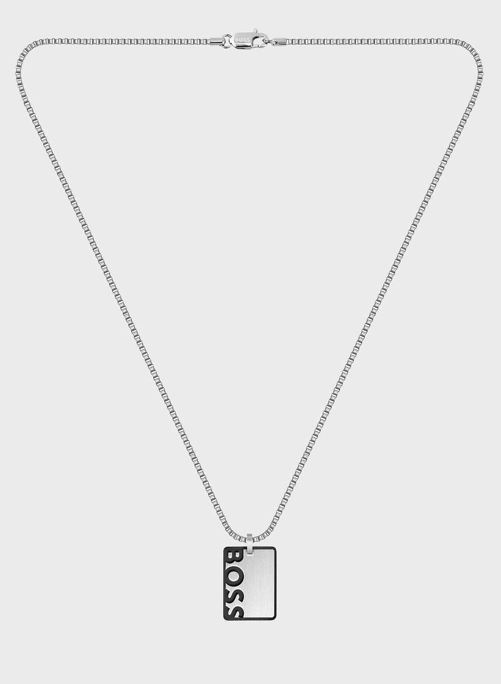 BOSS Men's Reversible Stainless Steel Drop Necklace - Image 1