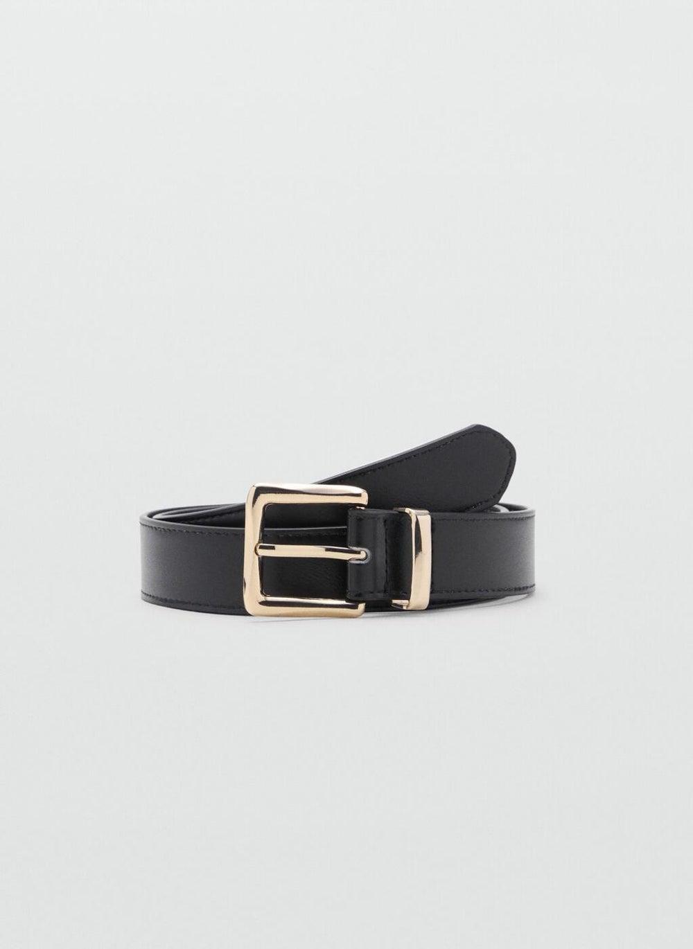 MANGO Square Buckle Stitched Women's Belt - Image 1