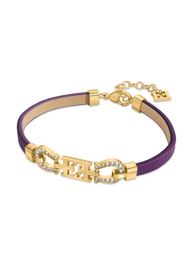 ESCADA Zoe Purple Leather Charm Bracelet – Iconic Luxury - Image 1