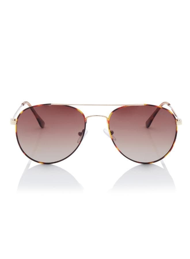 Lee Cooper LC1205C02 Gold Polarized Sunglasses with Brown Gradient Lens - Image 1
