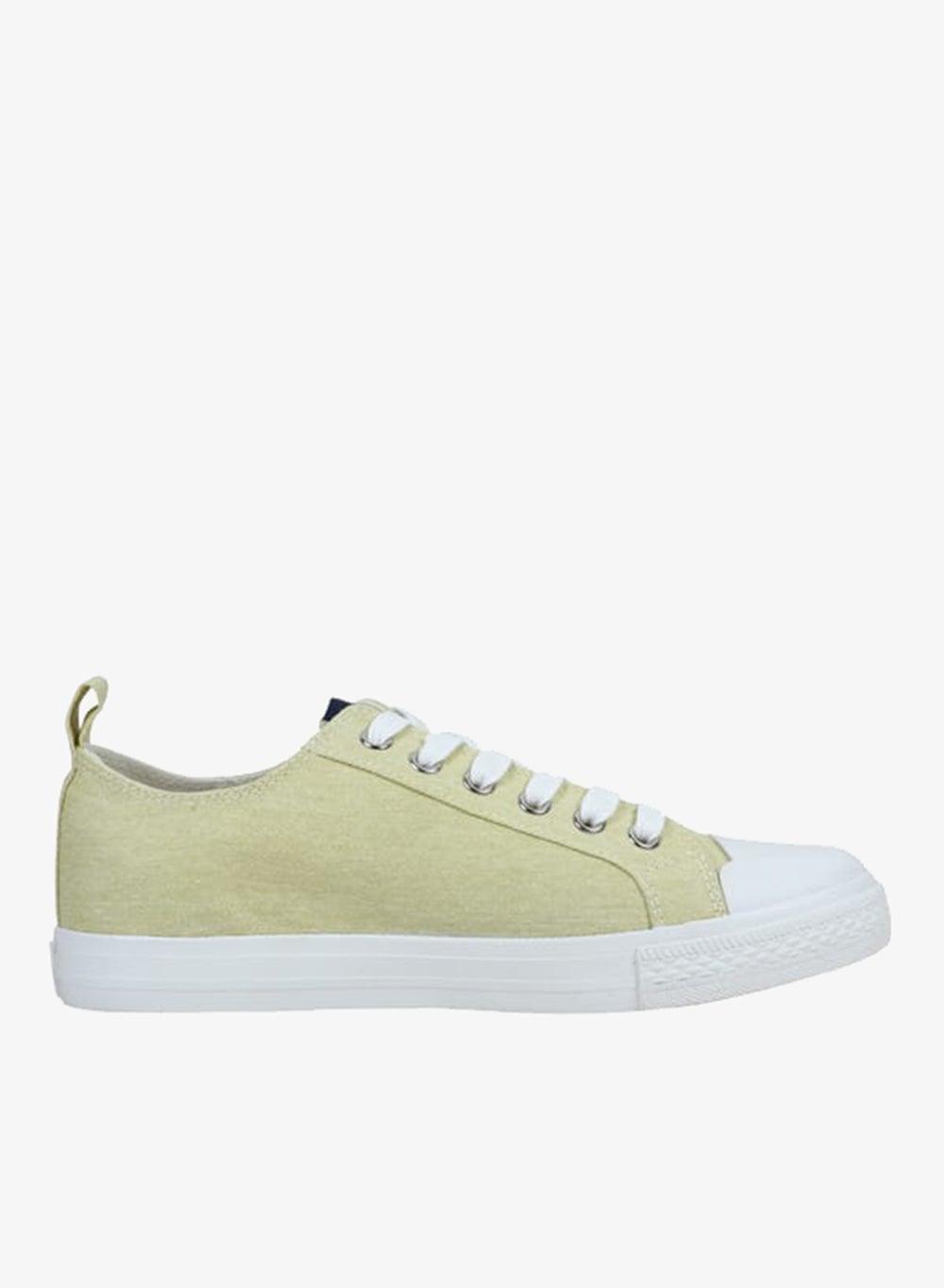 HOUSTON II Elegant Cream Panelled Low-Top Sneakers - Image 1