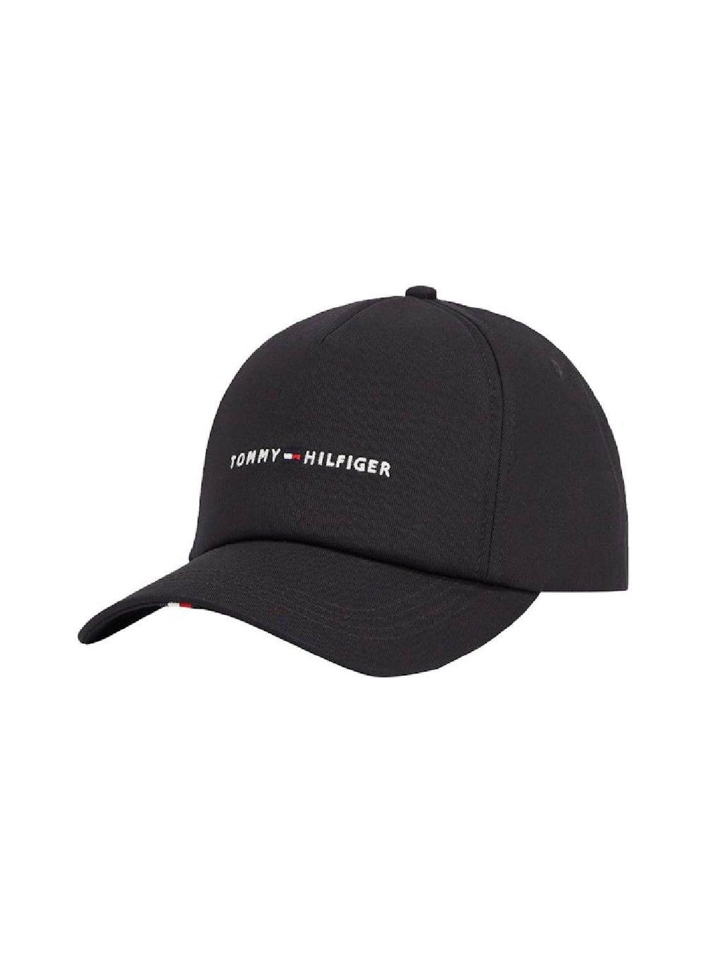 TOMMY HILFIGER Elegant Black Cotton 6 Panel Cap - Image 1