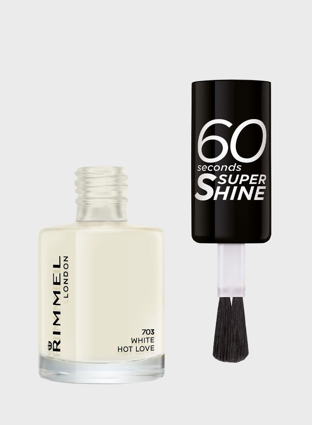 Rimmel 60 Seconds Super Shine Nail Polish – White Hot Love - Image 1