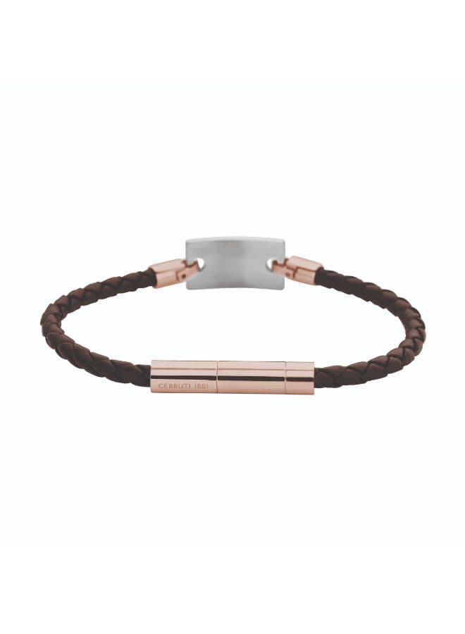 CERRUTI 1881 Elegant Braided Leather Gents Bracelet - Image 1