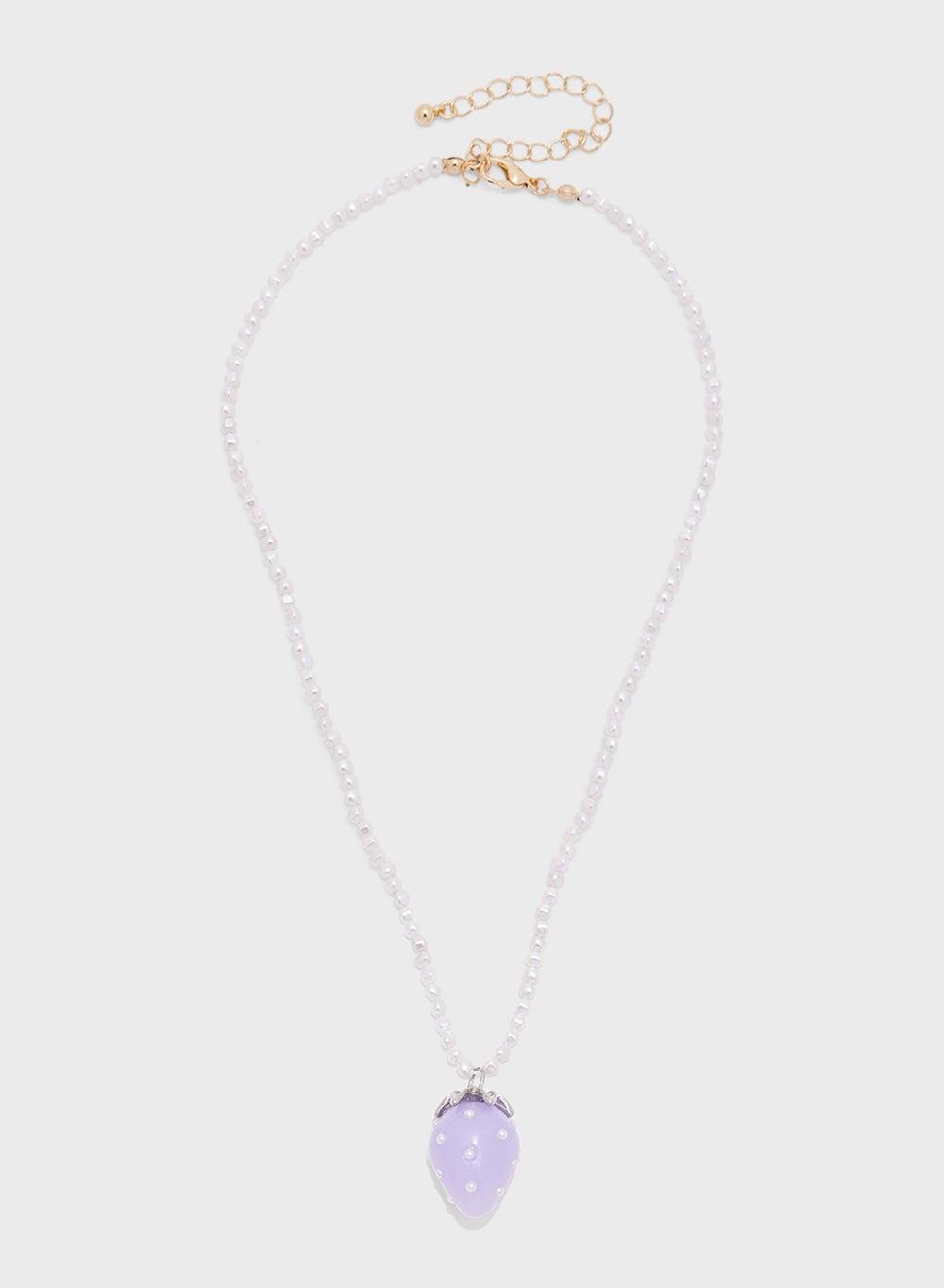 Ginger Diamante Strawberry Charm Necklace – Elegance Redefined - Image 1