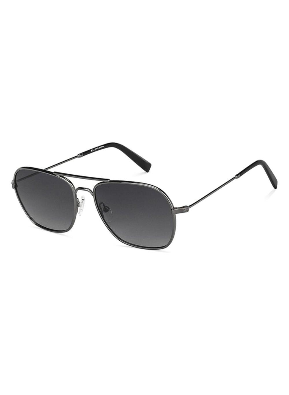 John Jacobs JJ S12808-C1: Gunmetal Black Square Sunglasses - Image 1