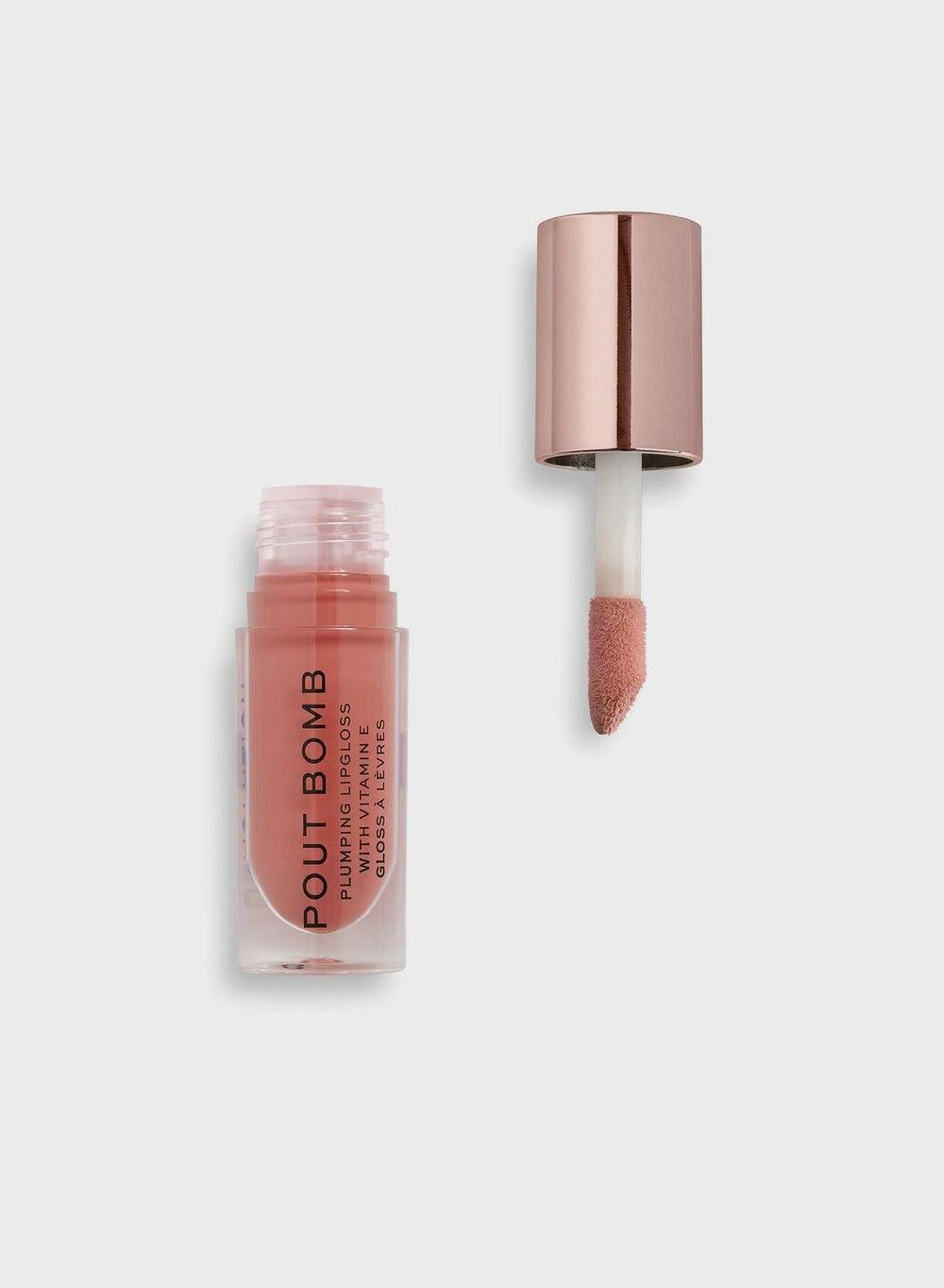 Revolution Pout Bomb Gloss Kiss Nude - Plump & Shine - Image 1
