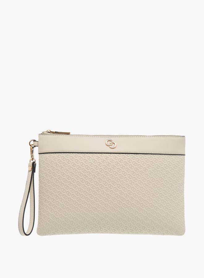 Celeste Embossed Monogram Wallet with Wristlet - Elegance On the Go - Image 1
