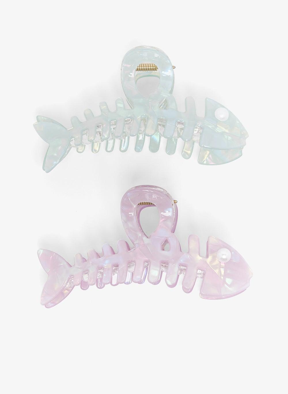 Elegant Pastel Fish Hair Claw Duo Fj2370 - Image 1