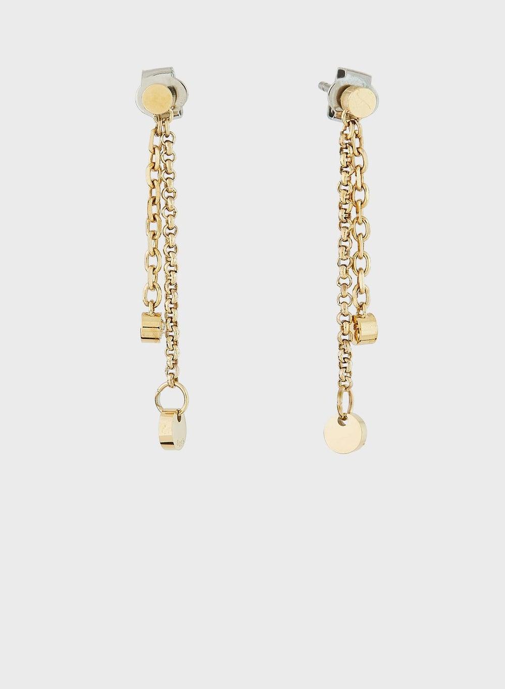 BOSS Gold Stainless Steel & Crystal Earrings - Image 1