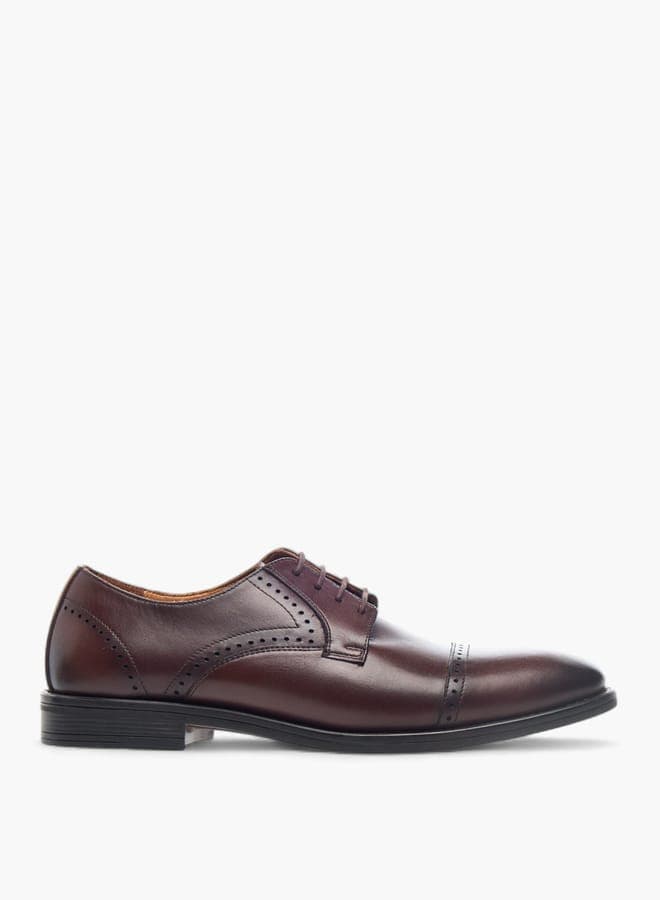 Yagodh Toecapbrown Elegant Men’s Derby Lace-Up Shoes - Image 1