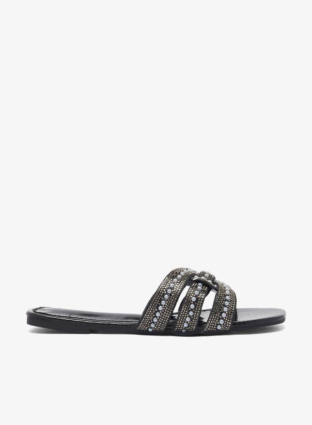 Elegant Black Flat Sandals Vhlx25052253 for Stylish Comfort - Image 1