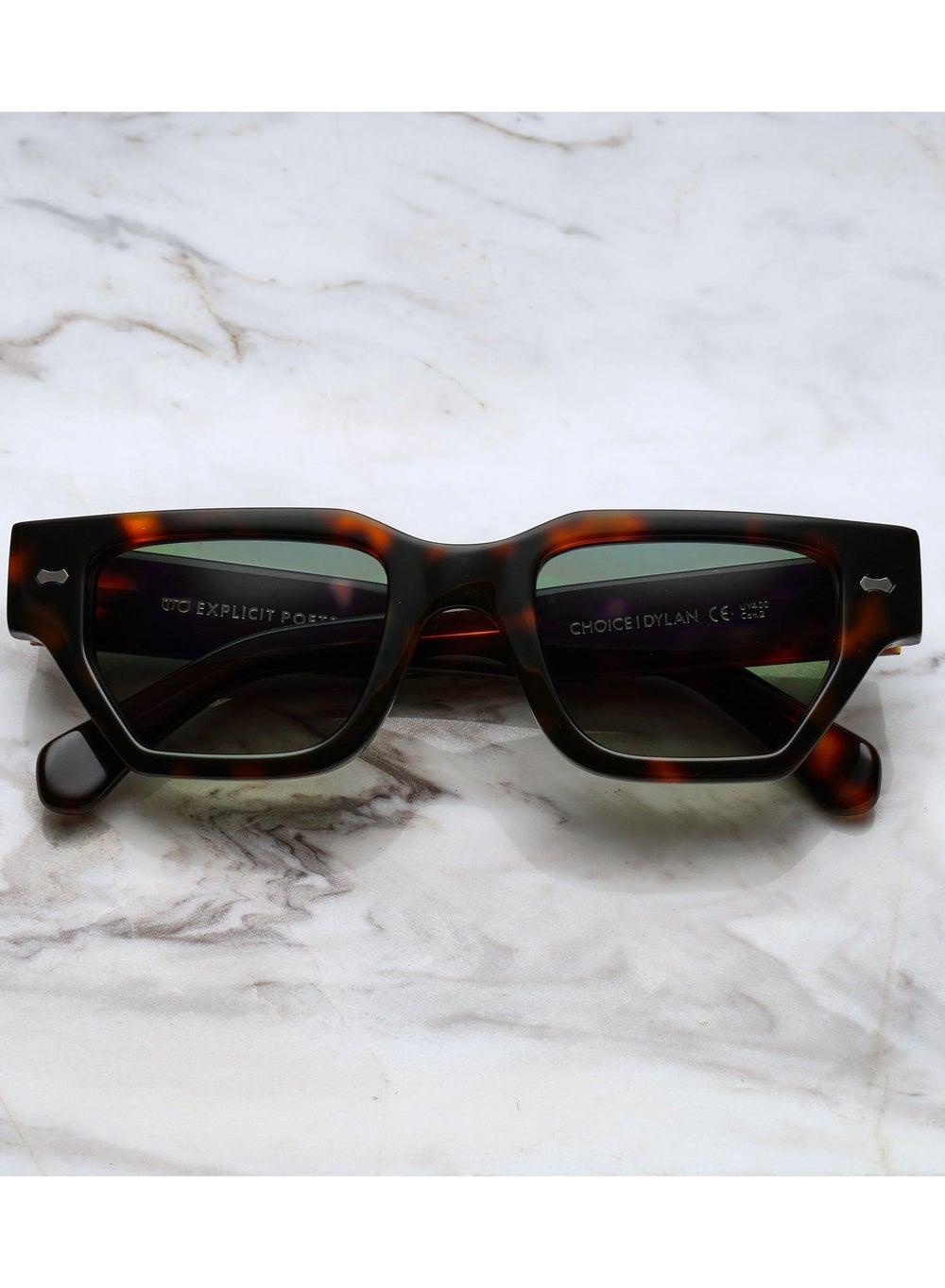 Explicit Poets DYLAN A10EP4 - Unisex Tortoise-Green Sunglasses - Image 1
