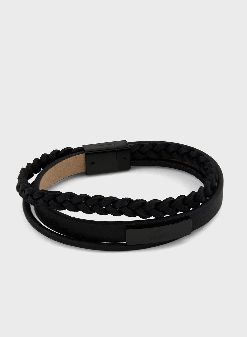 LACOSTE Fusion Elegance Leather Bracelet for Men - Image 1