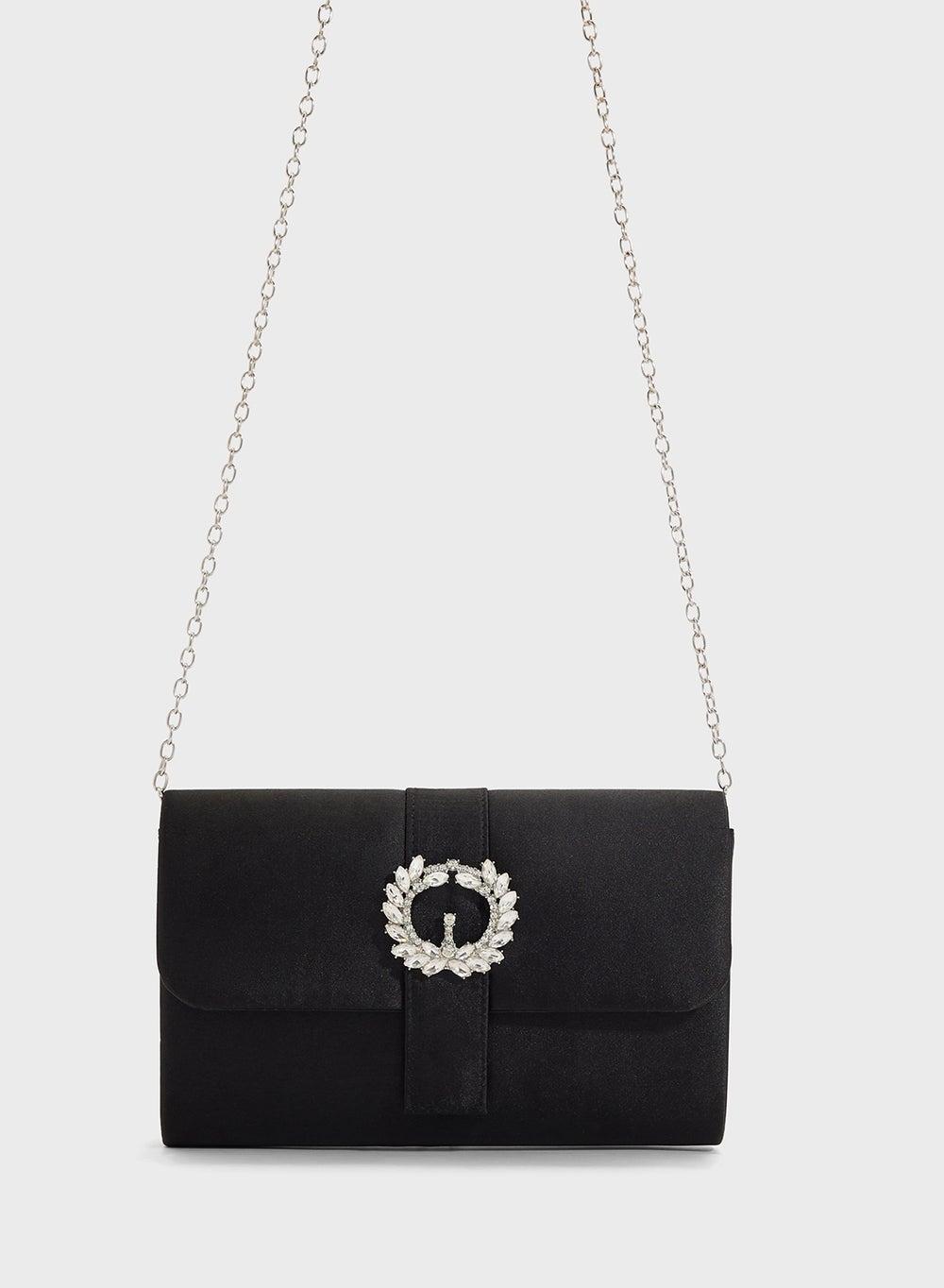 Ella Limited Edition Satin Clutch - Embellished Elegance - Image 1