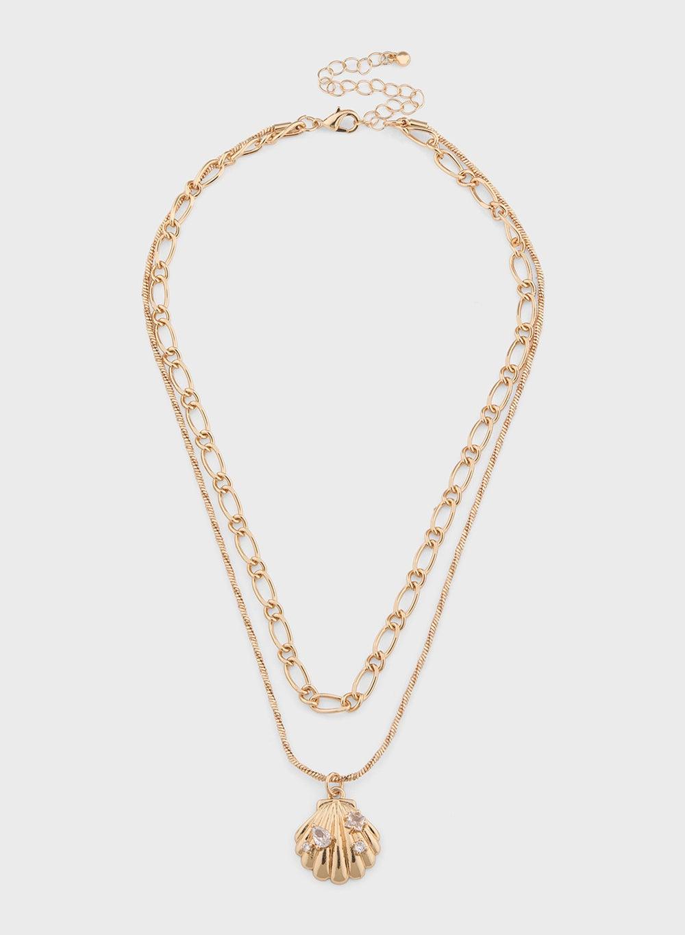 Ginger Shell Trio Pendant Necklace - Elegance in Every Strand - Image 1
