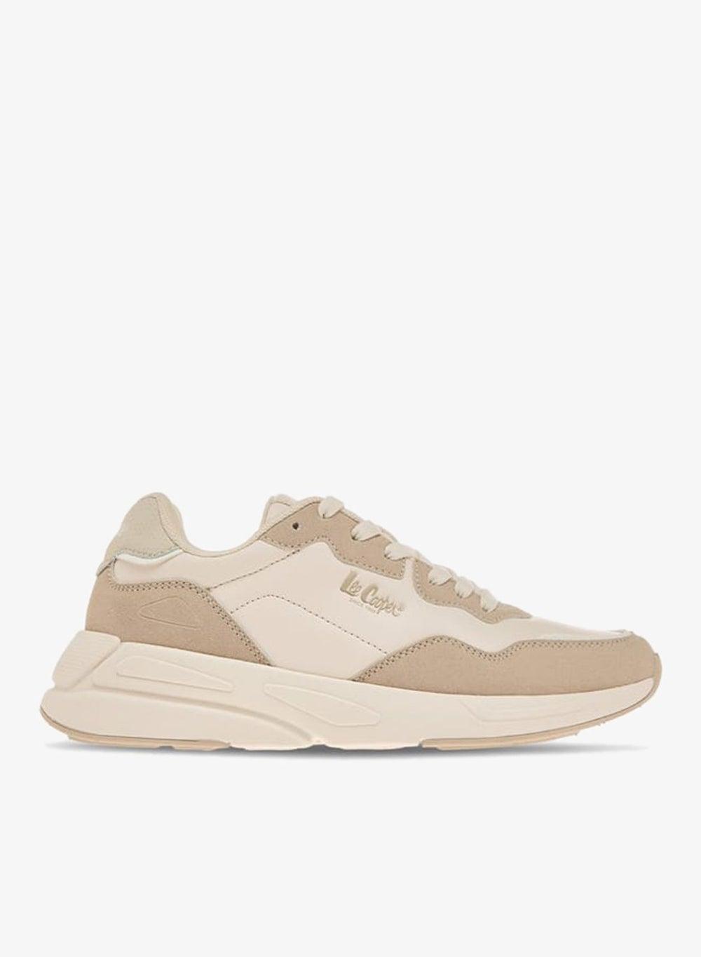NW240905Beige Elegant Low-Top Lace-Up Sneakers - Image 1