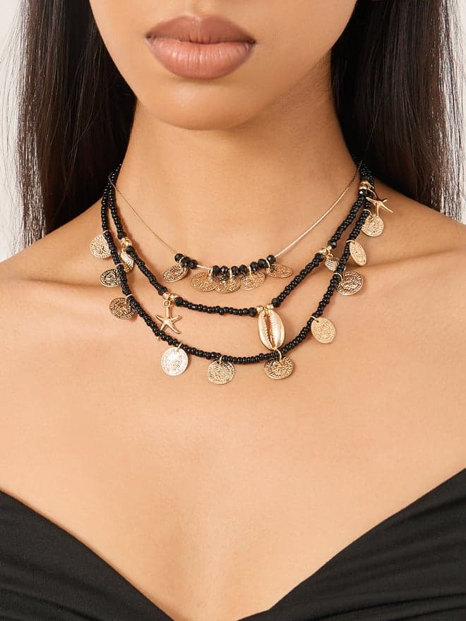 Styli Multi Drop Necklace Trio for Women - Elegant Accessory - Image 1