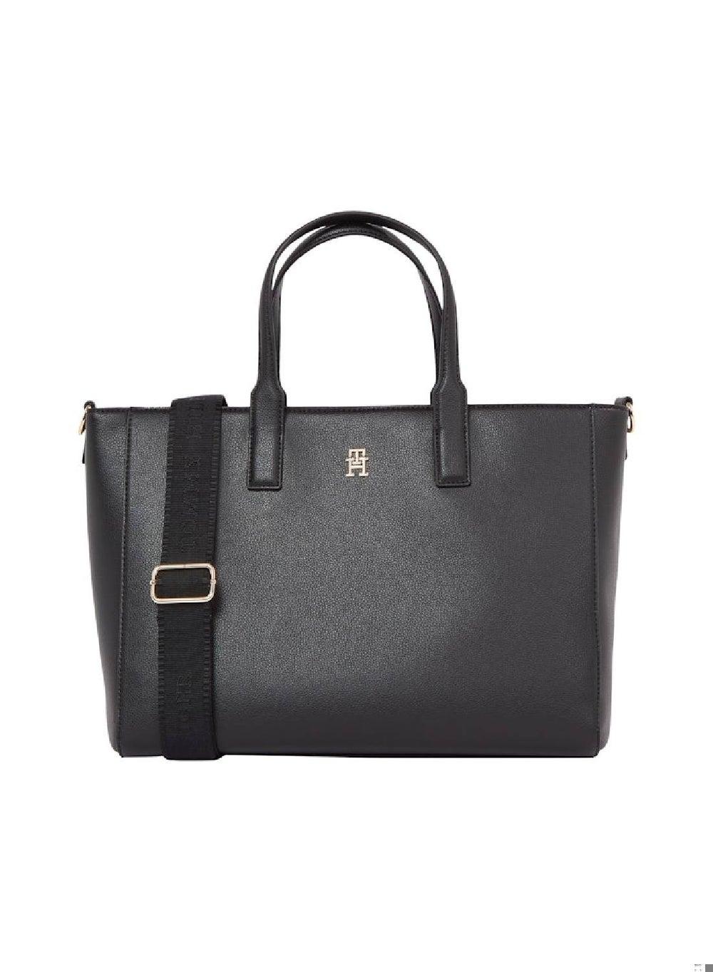 TOMMY HILFIGER TH Soft Logo Tape Satchel - Elegance Meets Utility - Image 1