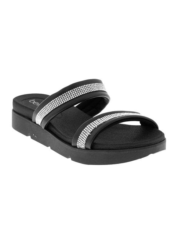 Elegant Black Brazilian Flat Sandals for Women - Image 1
