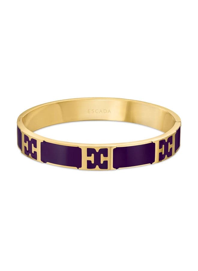 ESCADA Scarlett Gold Plated Logo Bangle with Purple Enamel - Image 1