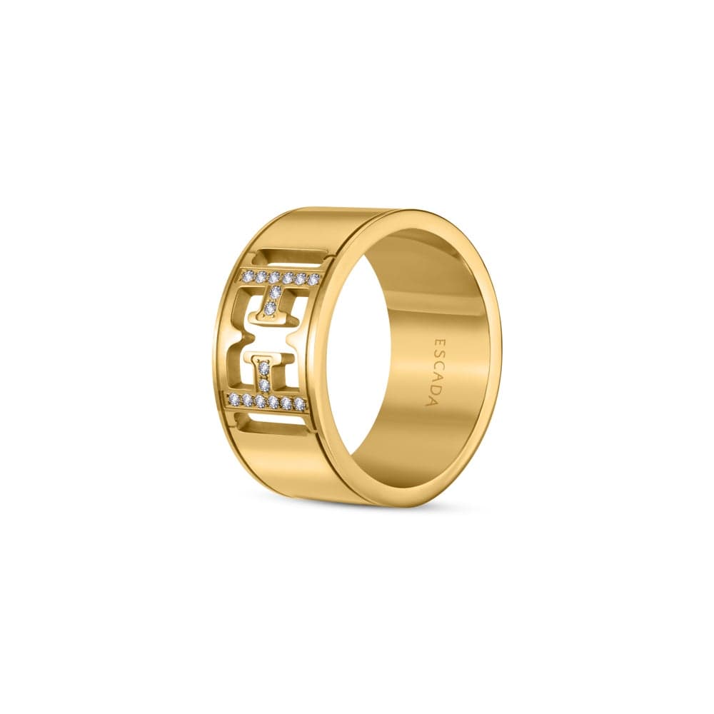 ESCADA Estelle 54MM Gold Plated Crystal Logo Ring for Women - Image 1