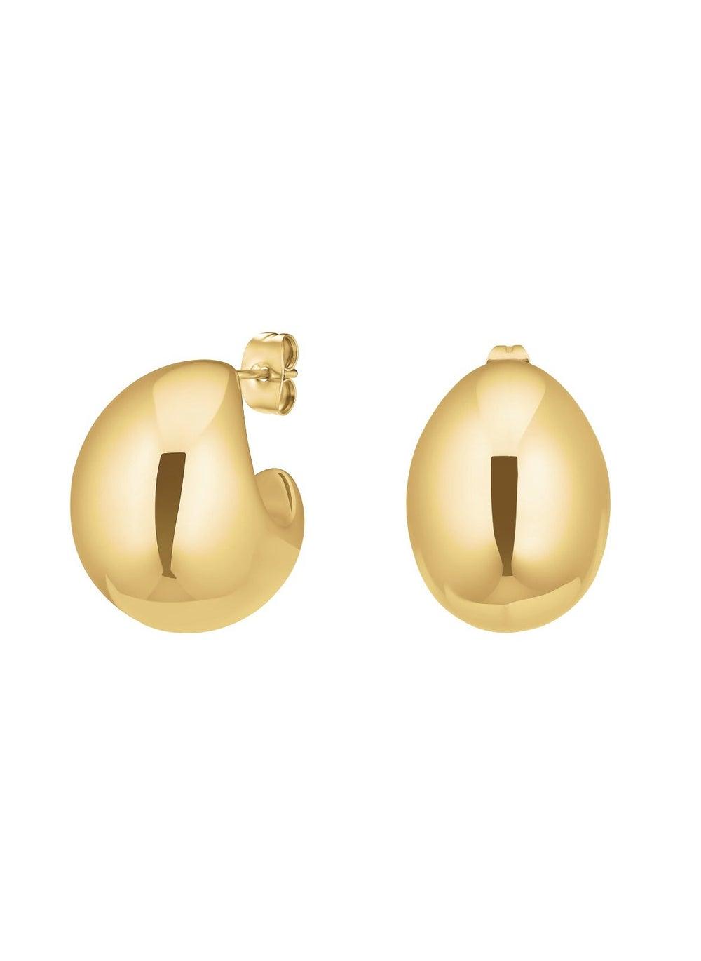 RoseField JECMG-J976 Radiant Gold-Tone Half Moon Hoops - Image 1
