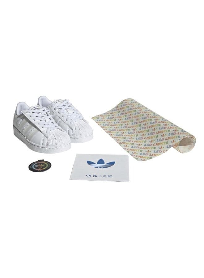 CF EL C U White Original Superstar LED Sneakers for Kids - Image 1