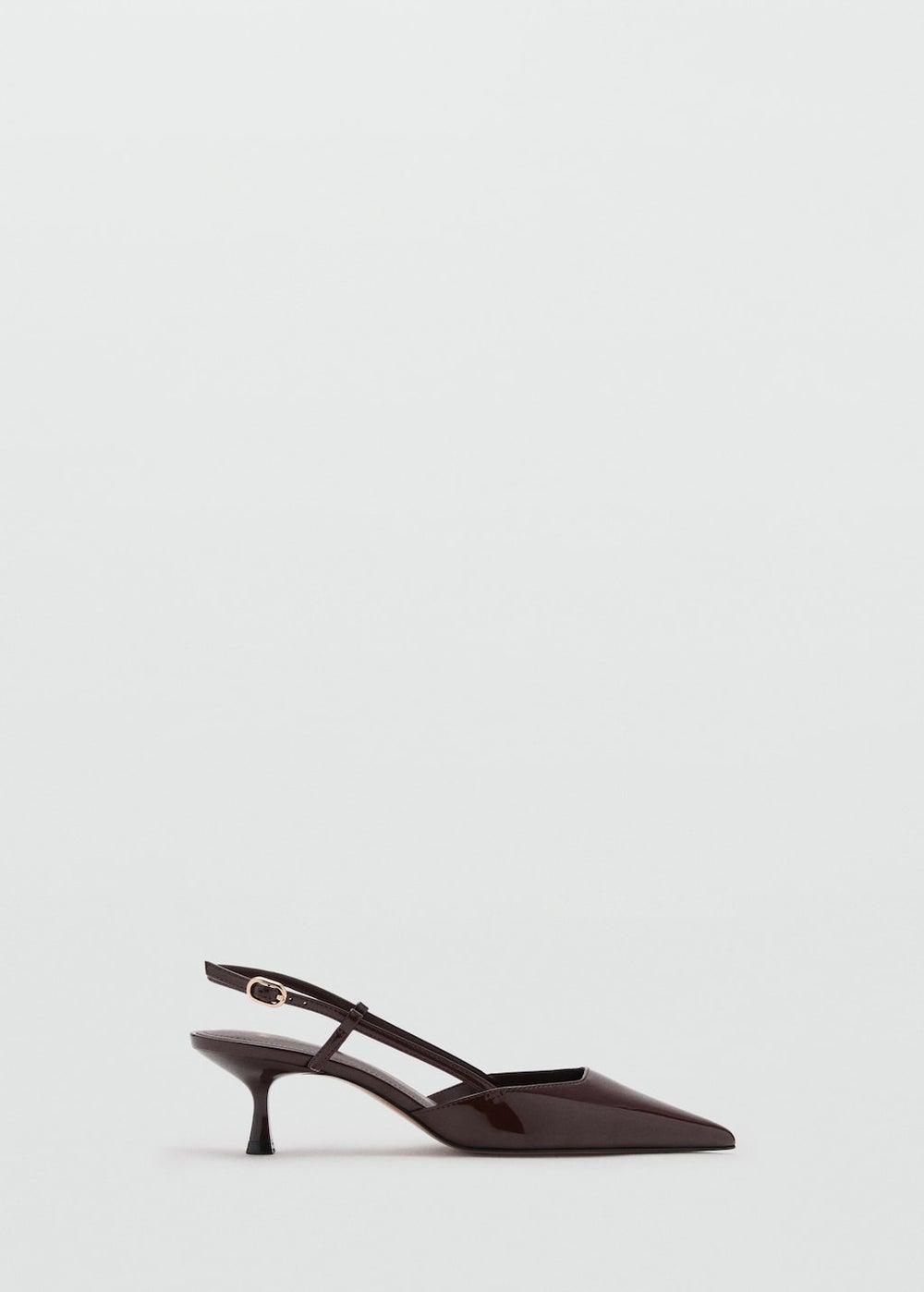 Elegant Chocolate Kitten-Heel Pumps Style No: 17074435 32 - Image 1