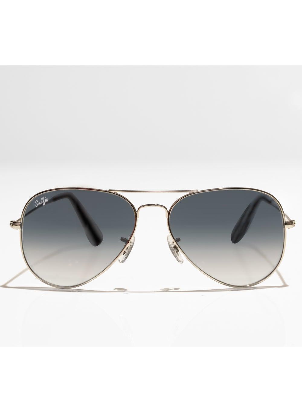 Selfie Aviator SE3025-024: Black Silver Chic Sunglasses - Image 1