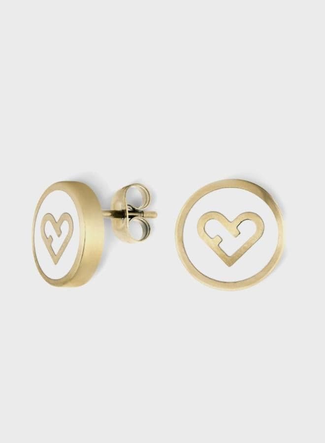 Furla Heart Hoop Earrings: Elegance in Stainless Steel - Image 1