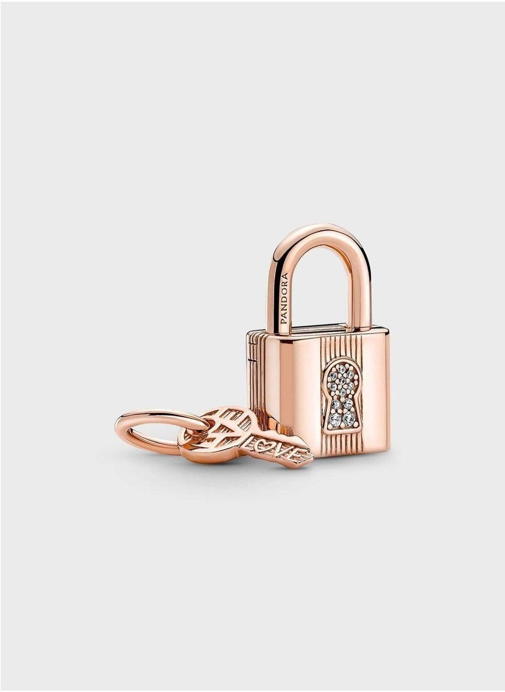 PANDORA 14k Rose Gold-Plated Love Lock Charm - Image 1