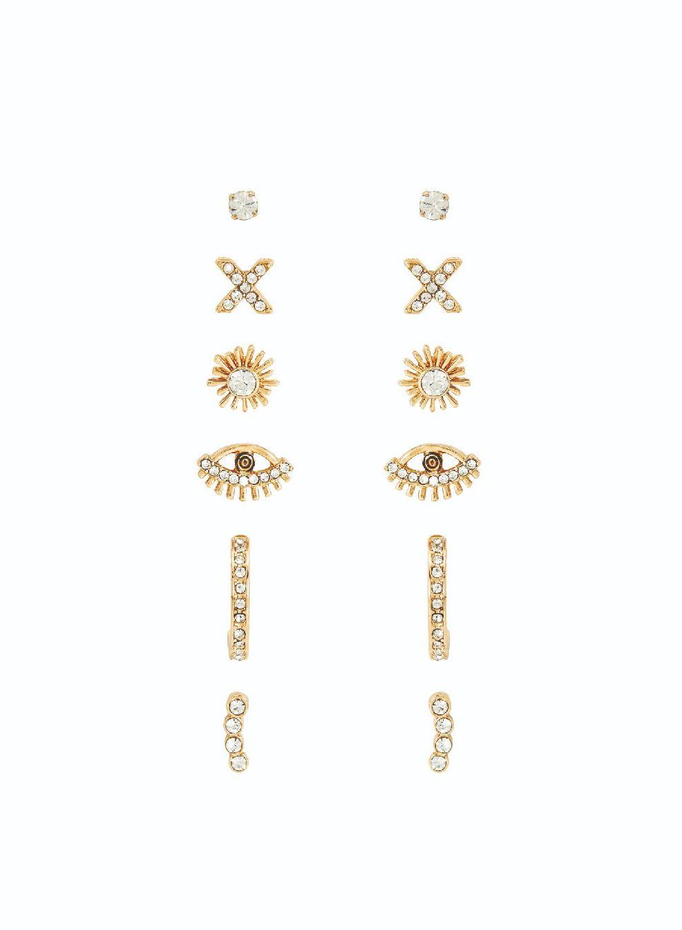 AMICA Stone-Studded Earrings Collection - Set of 6 - Image 1