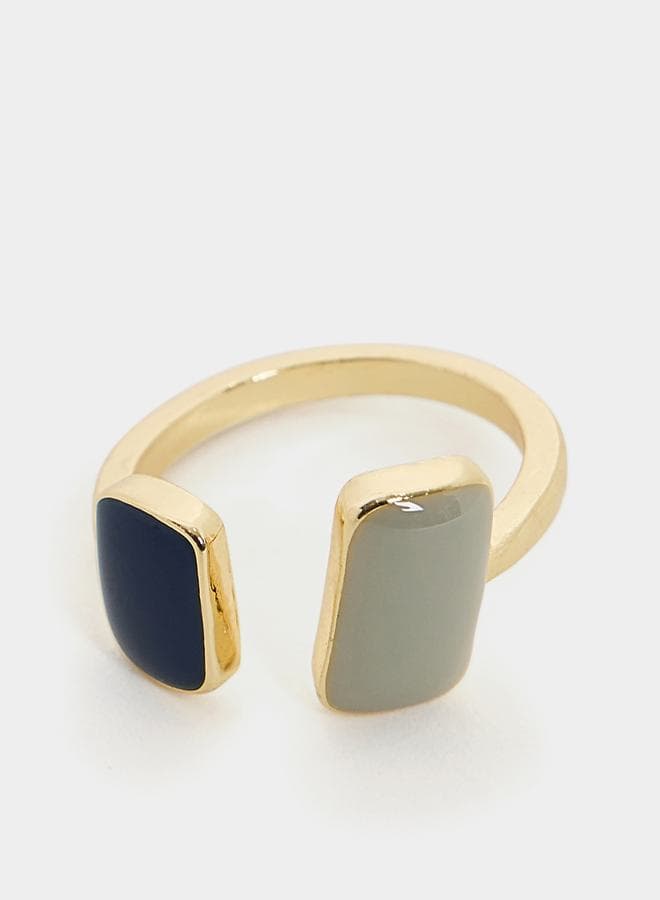 Styli Gem Accent Cuff Ring – Luxe Fashion Accessory - Image 1