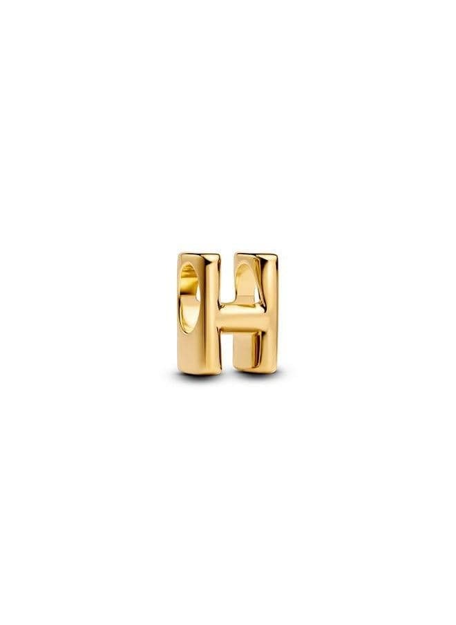 PANDORA 14k Gold-Plated Letter H Alphabet Charm - Image 1