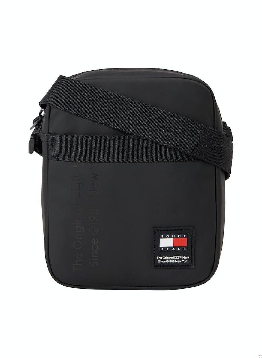 TOMMY JEANS Essential Black Tonal Logo Reporter Bag - Image 1