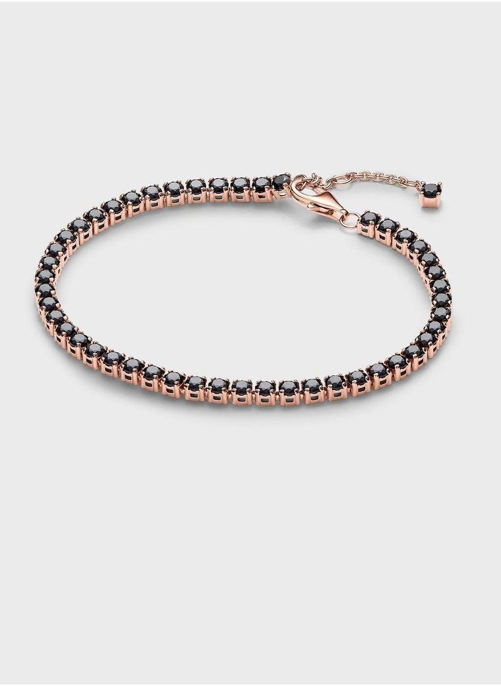 PANDORA Black Sparkling Tennis Bracelet - Timeless Elegance - Image 1