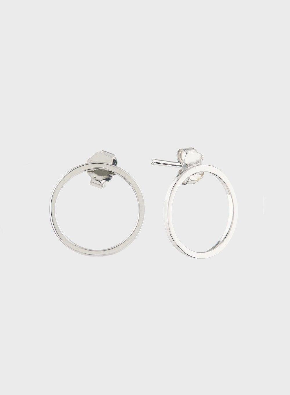 MOMNT Circle Sterling Silvery Earstud Earrings - Image 1