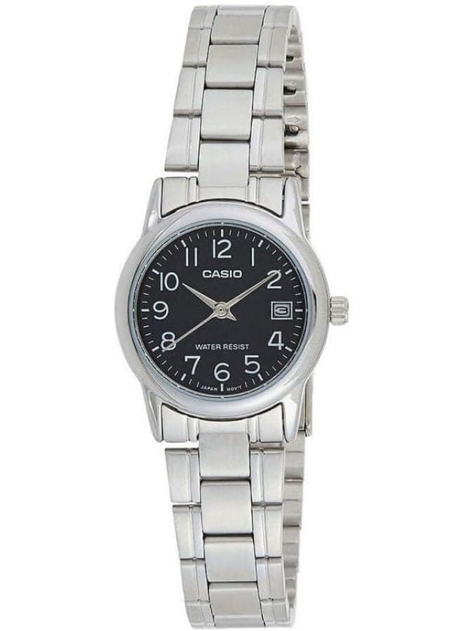 CASIO LTP-V002D-1B Elegance in Silver Stainless Steel Watch - Image 1