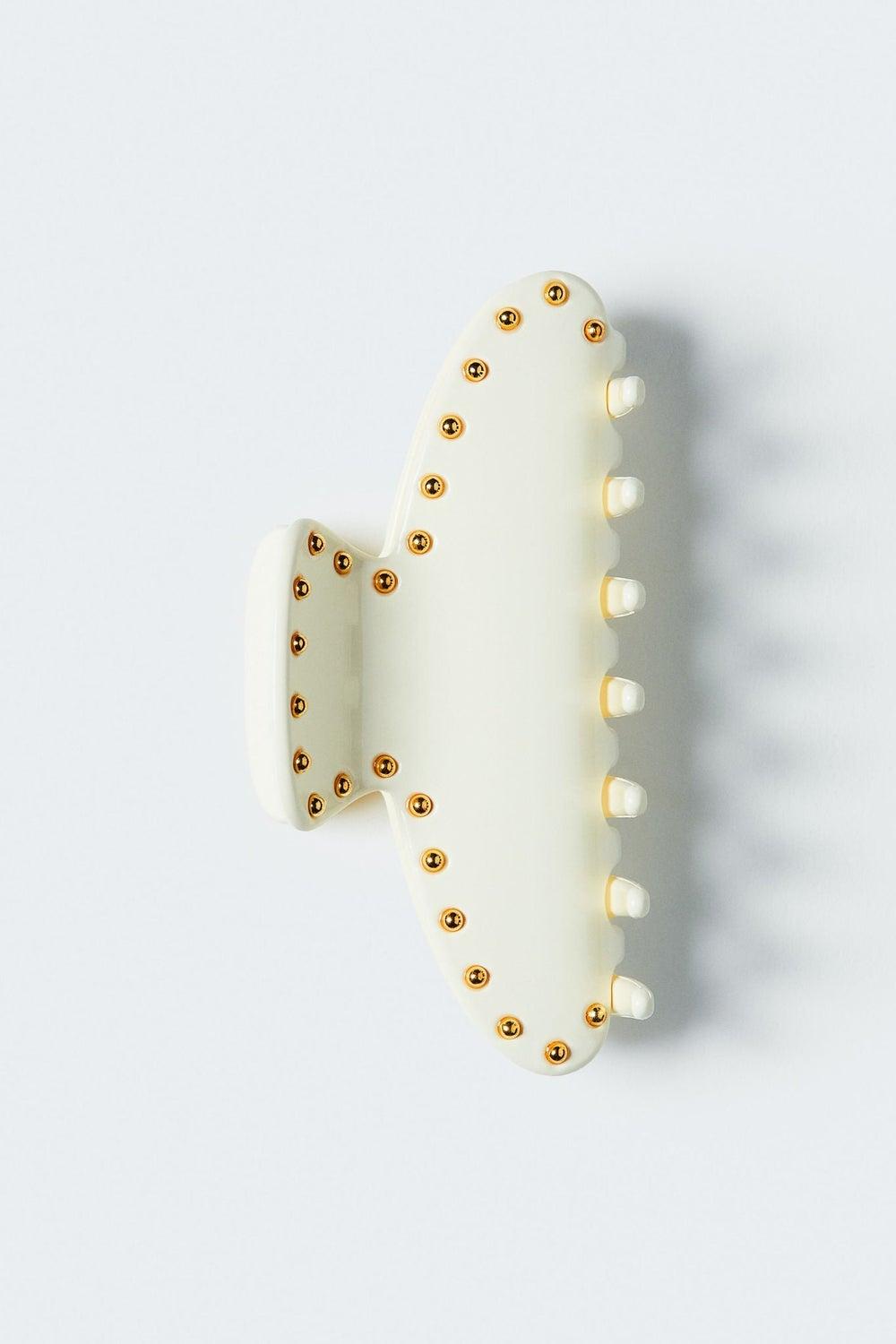 Luxurious Embellished Hair Claw | Elegance in White Light - Image 1
